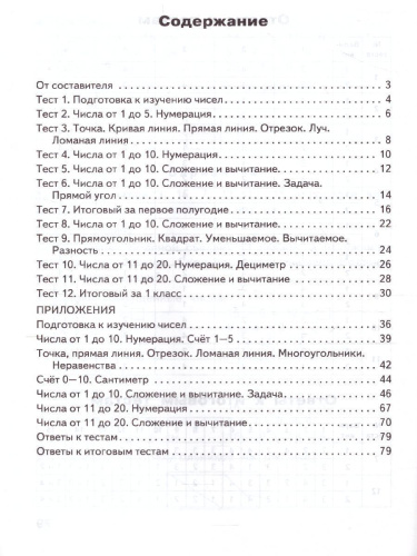 Математика 1 класс. ФП 2020