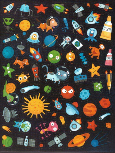 Ракеты и не только: книжка с наклейками /250 веселых наклеек