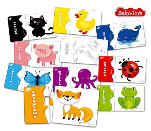 Пазлы макси парные "Учим цвета" 20 элементов BABY TOYS