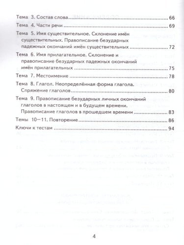 Русский язык 4 класс. Контрольные измерительные материалы. ФГОС