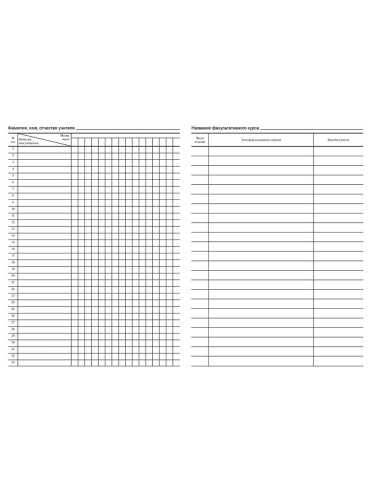 Журнал факультативных занятий.