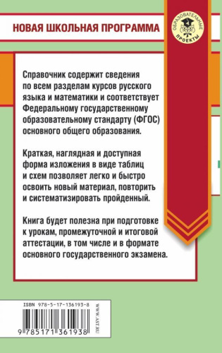 ЕГЭ. Русский язык. Математика в таблицах и схемах