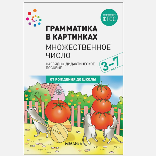 Наглядное пособие. Грамматика в картинках. Множественное число (2-е издание) (Мозаика-Синтез)