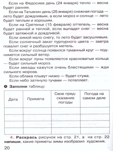 Дневник наблюдений 4 класс