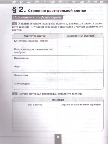 Биология 6 класс. Рабочая тетрадь. УМК "Линия жизни" (ФП2022)