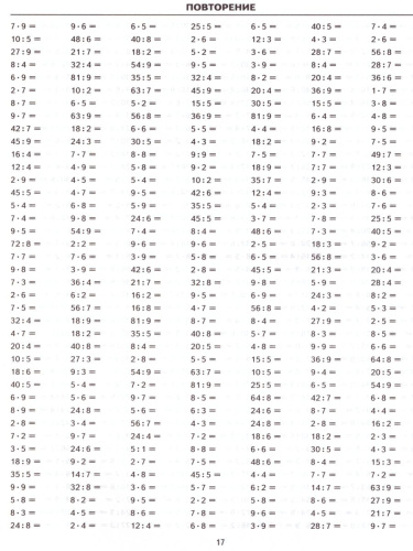 Тренировочные примеры по Математике 2-3 класс. Табличное умножение и деление. ФГОС