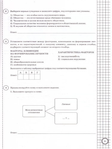 ВПР Обществознание 6 класс. Типовые задания. 10 вариантов. ФИОКО СТАТГРАД. ФГОС Новый