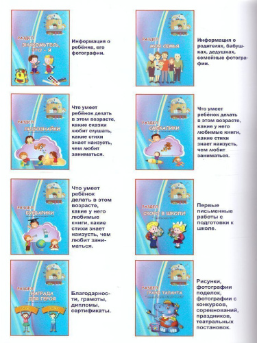 Портфолио дошкольника. Вкладыш - иллюстративный материал к портфолио