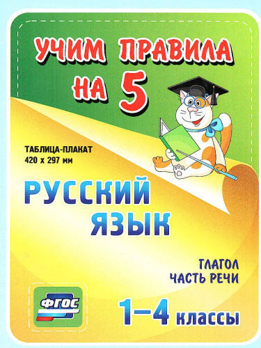Русский язык. Глагол. Часть речи: Таблица-плакат для начальной школы