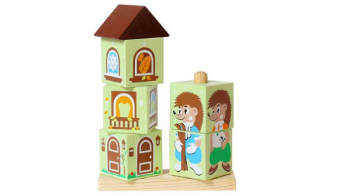 Кубики на палочке "Ёжик"