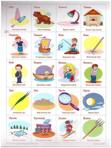 Логопедическое лото. Учим звуки Л-Л'. 120 карточек
