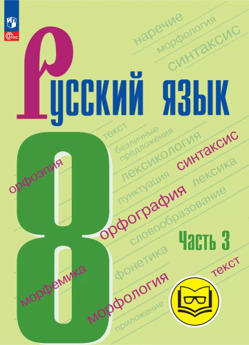 Русский язык. 8 класс. Учебное пособие. В 3 частях. Часть 3 (для слабовидящих обучающихся)