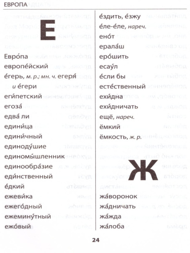 Словарик по Русскому языку 1-4 класс. Словарные слова. ФГОС