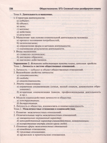 ЕГЭ. Обществознание. Сложный план развёрнутого ответа