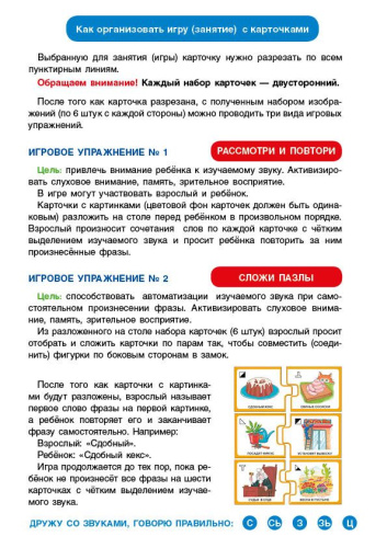 Дружу со звуками, говорю правильно: Ш, Ж, Ч, Щ . Учимся произносить свистящие звуки (14 карточек+4с.А4). 4+
