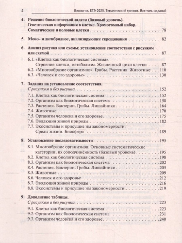 ЕГЭ-2025. Биология. Тематический тренинг. Все типы заданий