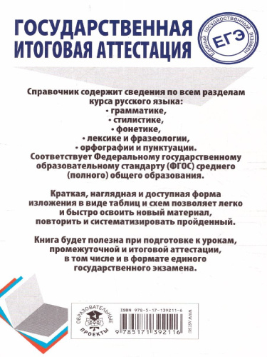 ЕГЭ. Русский язык. Весь школьный курс в таблицах и схемах