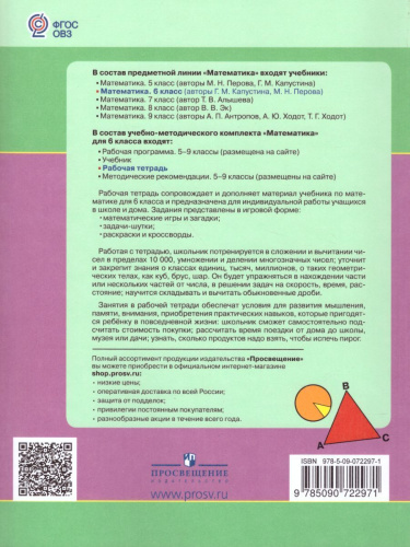 Математика 6 класс. Рабочая тетрадь. Для специальных (коррекционных) образовательных учреждений VIII вида