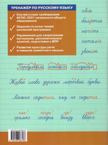 Тренажёр по Русскому языку 4 класс для подготовки к ВПР