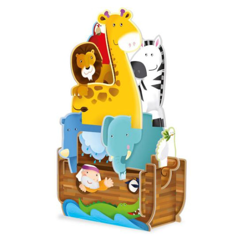Пазл гигантский 3D + книга. Ноев Ковчег. Серия Собери и построй. 12 деталей