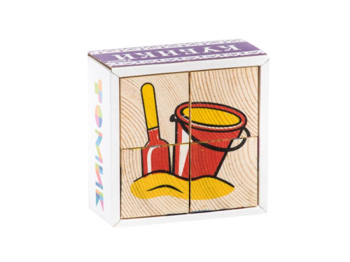 Кубики сложи рисунок "Игрушки" 4 шт.