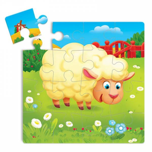 Пазл. Овечка. Серия Животные. 16 деталей. 22х22 см.