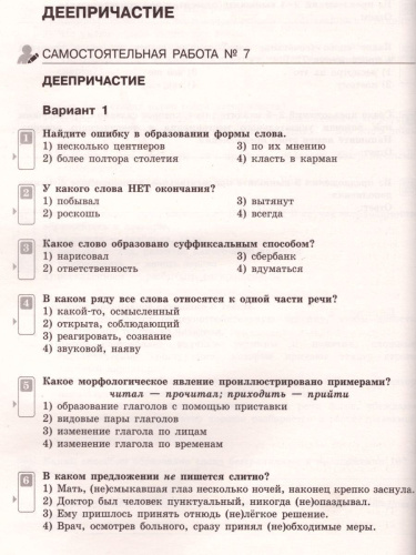 Русский язык 7 класс. Тематический контроль. Рабочая тетрадь. ФГОС