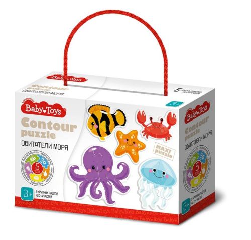 Пазлы контурные Обитатели моря Baby Toys