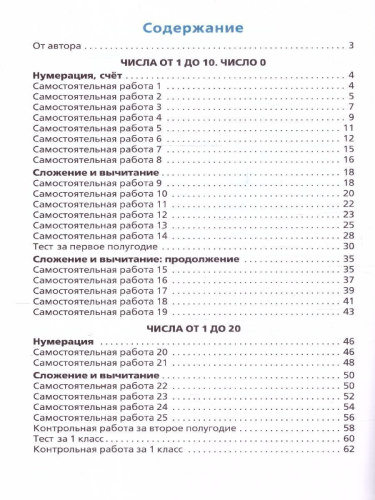 Самостоятельные и контрольные работы по математике 1 класс. ФГОС