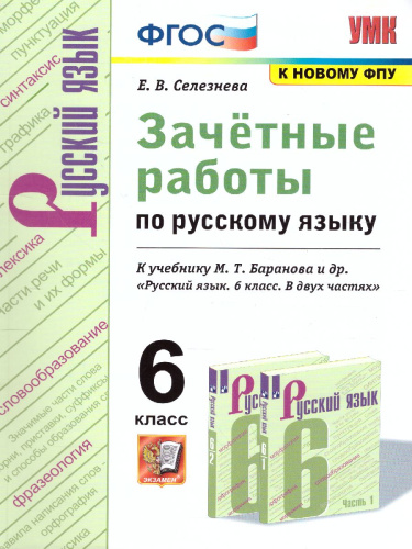 Русский язык 6 класс. Зачетные работы
