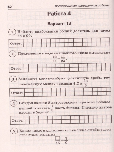 Математика 5 класс. Всероссийская проверочная работа