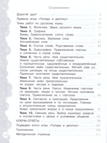 Попади в 10! Русский язык 4 класс. Тетрадь-тренажер