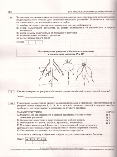 ЕГЭ-2024. Биология. Типовые экзаменационные варианты: 10 вариантов