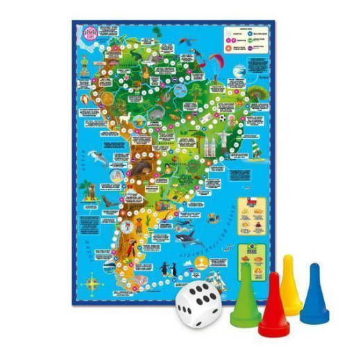 Игра-ходилка с фишками. Вокруг света. Южная Америка. 59х42 см.