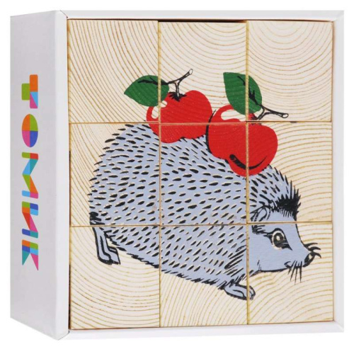 Кубики сложи рисунок "Животные леса" 9 шт.