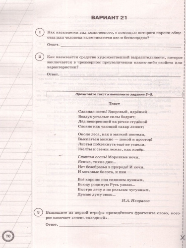 ВПР Литература 7 класс. Типовые задания. 25 вариантов. ФИОКО СТАТГРАД. ФГОС Новый