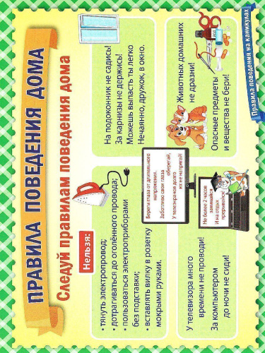 Комплект плакатов "Правила поведения на каникулах" (8 плакатов) А4
