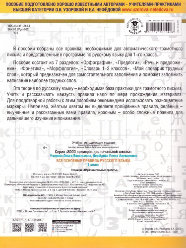 Русский язык 1 класс. Все основные правила