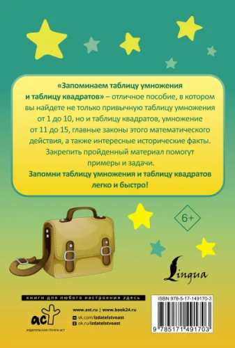 Запоминаем таблицу умножения и таблицу квадратов. Запомни легко быстро