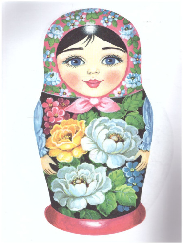 Раскраска Матрешки "Жостовская роспись"