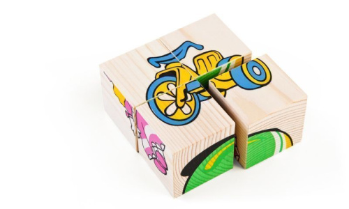 Кубики сложи рисунок "Игрушки" 4 шт.