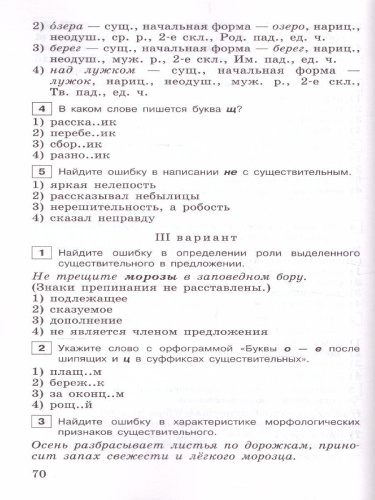 Русский язык 6 класс. Тестовые задания