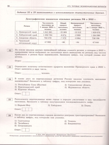 ОГЭ-2024. География. Типовые экзаменационные варианты: 10 вариантов