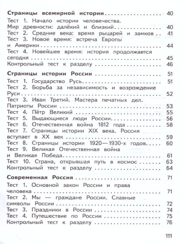 Окружающий мир 4 класс. Предварительный, текущий, итоговый контроль. УМК Школа России. Новый ФП ФГОС