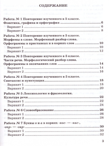 Русский язык 6 класс. Зачетные работы