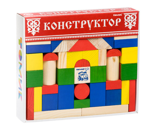 Конструктор (65 деталей) "Цветной"
