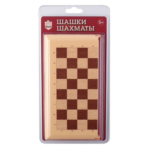 Игра настольная "Шашки-Шахматы" (мал, беж) блистер