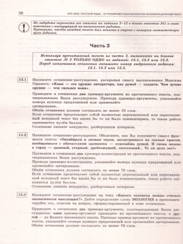 ОГЭ-2025 Русский язык. 10 тренировочных вариантов экзаменационных работ для подготовки к ОГЭ