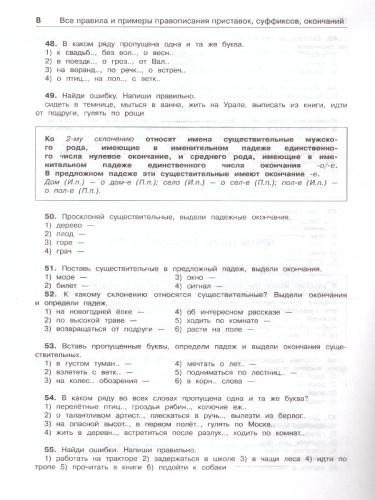 Русский язык 1-2 класс. Все правила и примеры правописания приставок, суффиксов, окончаний
