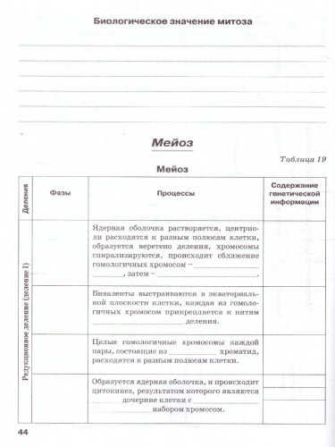 Биология 10-11 класс. Рабочая тетрадь. Общая биология. Базовый уровень